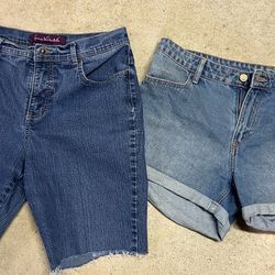 Women's size 10 denim shorts bundle