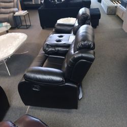 New Black Feather Sofa And Loveseat Set Including Free Delivery