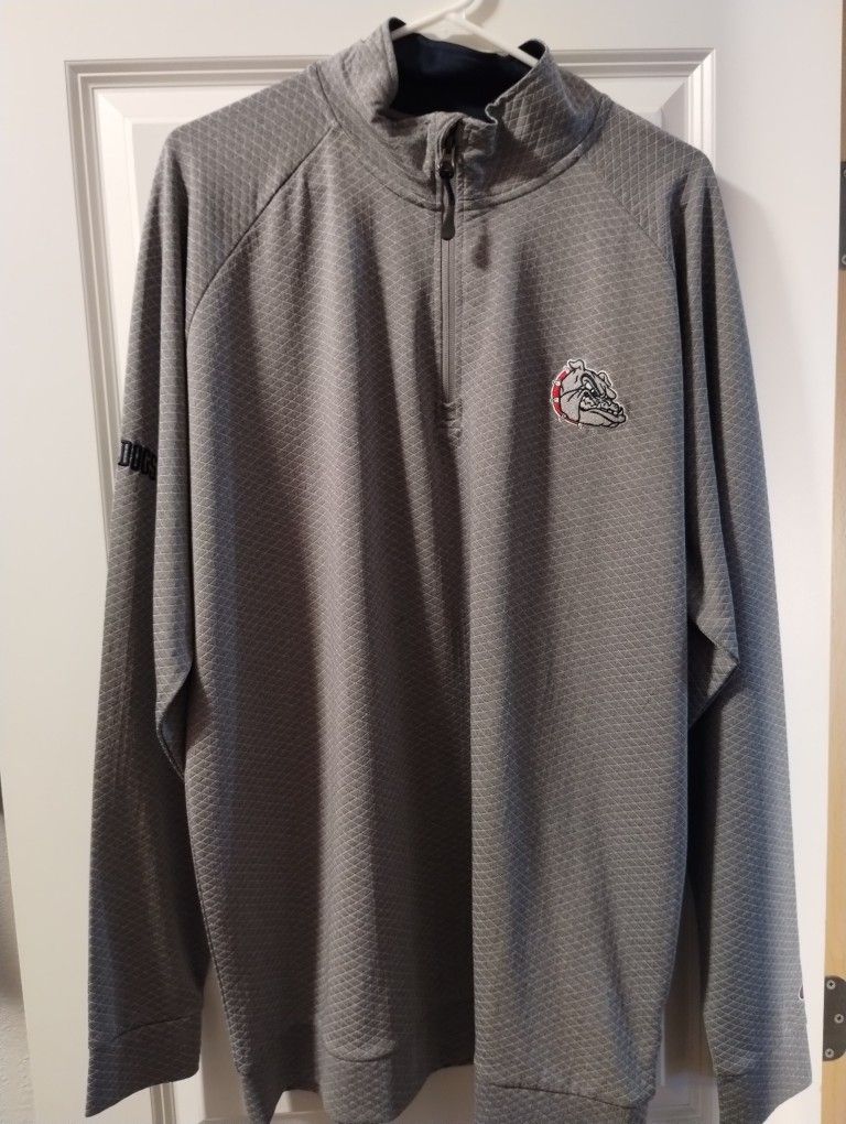 Gonzaga Quarter Zip Gray Pullover - Men's XL