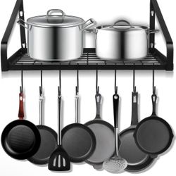 Felibeaco Hanging Pots & Pans Rack,Wall Mounted Pots Pans Organizer