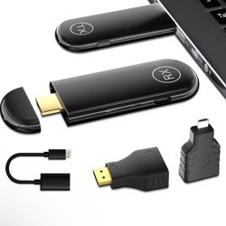 4K Wireless HDMI Transmitter and Receiver 100FT, Plug&Play Portable 2.4G/5G Wireless HDMI Extender, 4K Wireless Display Adapter for Video and Audio St