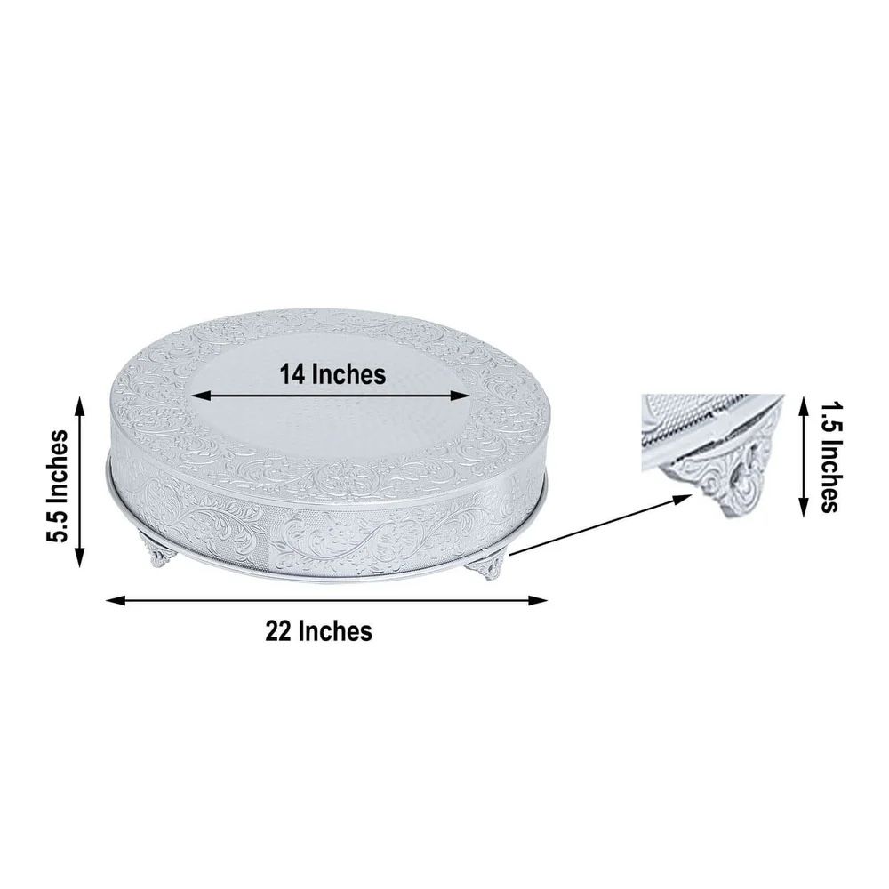 Metal Silver 22inches Cake Stand 