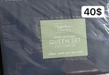 Signature Collection BRUSHED MICROFIBER QUEEN SET 4 PIECE SHEET SET