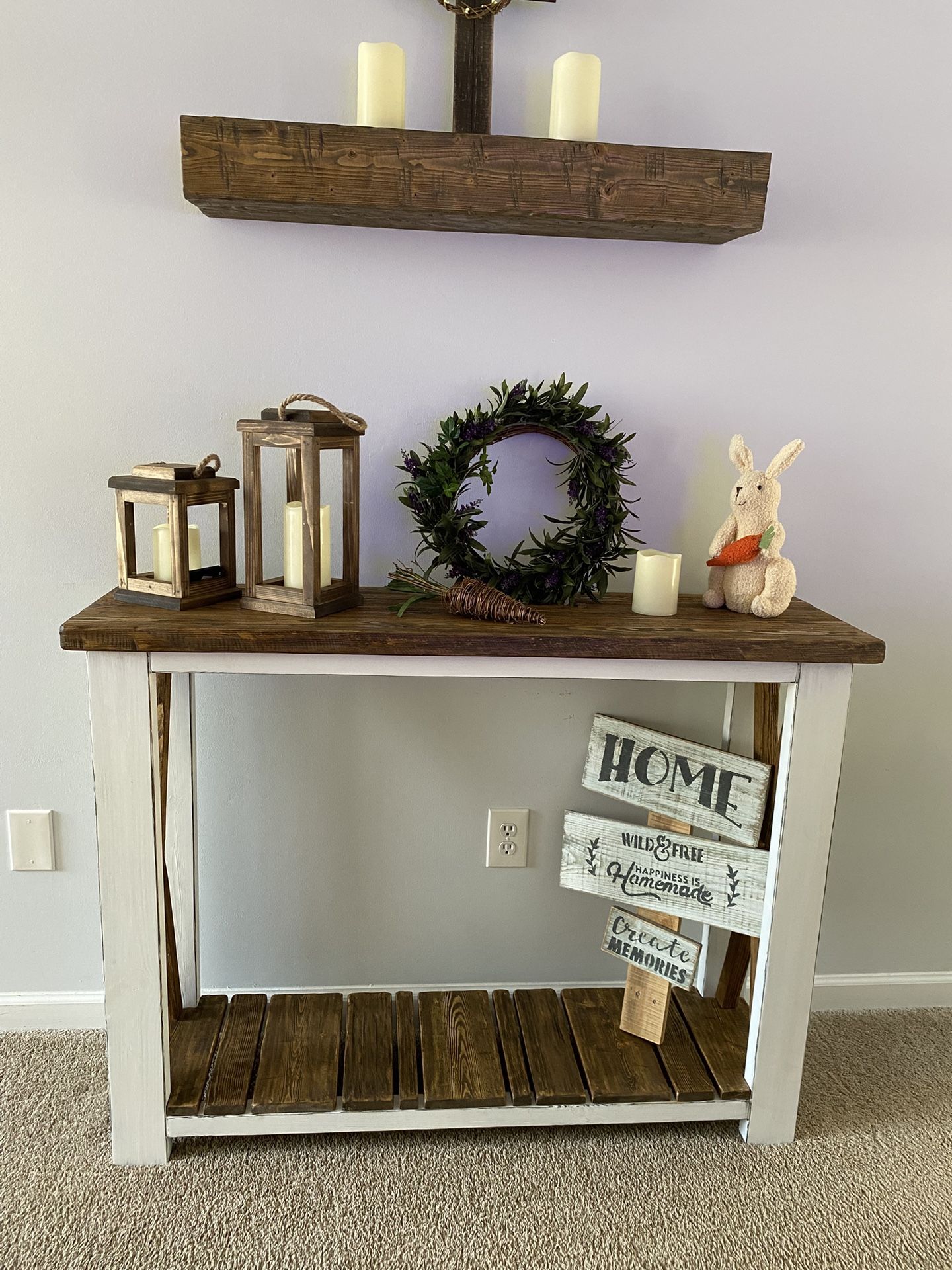 Handmade Farmhouse Console Table – Distressed Barn Wood Style