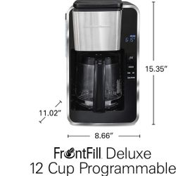 Hamilton Beach 12 Cup Programmable Front-Fill Drip Coffee Maker with Glass Carafe