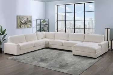 BRAND NEW BIEGE OR GRAY CORDUROY EXTRA LARGE SECTIONAL (164" x 127" x 36"H)