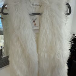NEW LED White Faux Fur Festival Vest