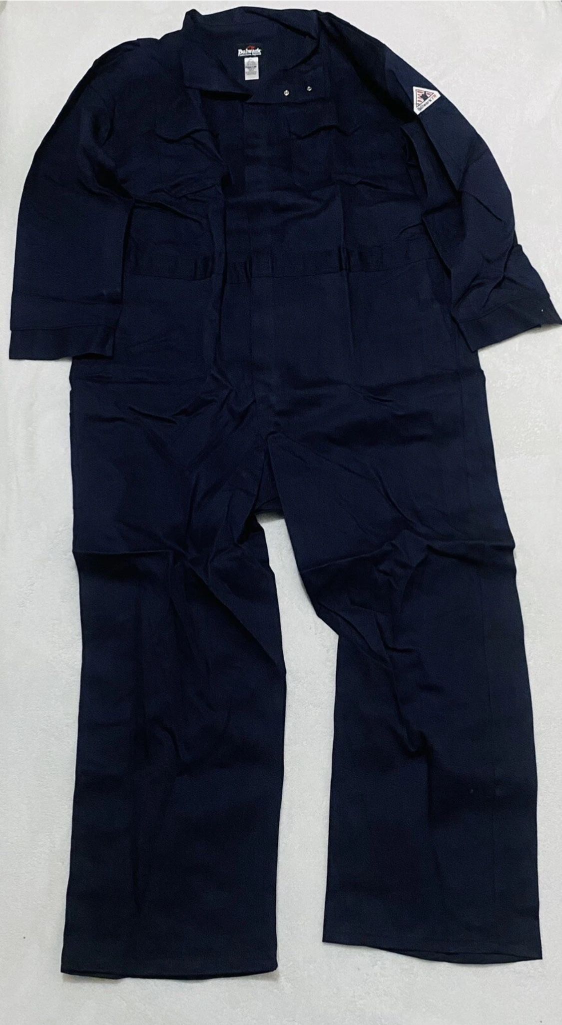New Other Bulwark Men Navy 56-LN CEB2NV5 Flame Resistant Deluxe Coverall Excel 9oz
