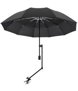UPF 50+ Beach Umbrella with Adjustable Universal Clamp