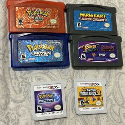 Nintendo Gameboy Advance 3ds game lot bundle Pokemon fire red sapphire moon mario kart bros 2 scooby doo