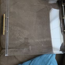 Clear Acrylic Serving Tray 21" x 21" x 2"