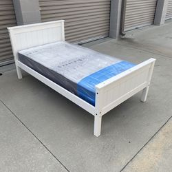 Twin bed frame with mattress