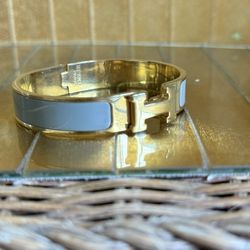 Vintage Hermes “H” Click Bracelet Gray