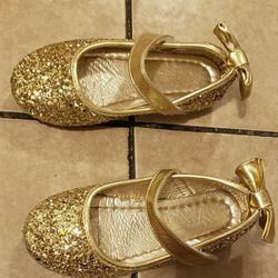 Gold glitter girl shoes size 10c