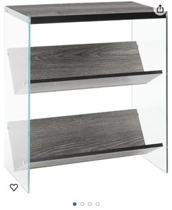 Like New! Gray Bookcase Side End Table Glass