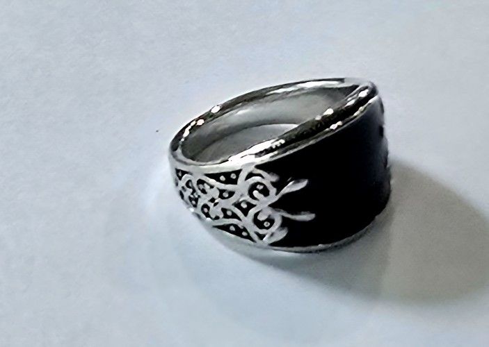 BLACK ONYX CLAW TITANIUM QUALITY SILVER MENS NEW SIZE 9 SHOWSTOPPER RING