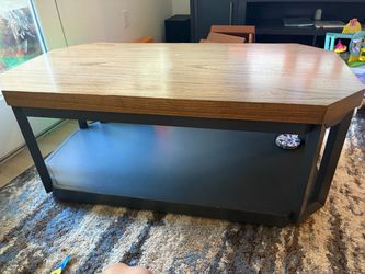 Two-Tone Coffee Table with Lower Shelf