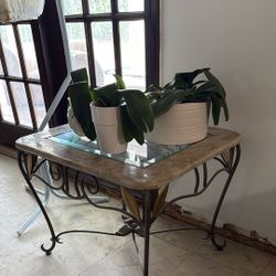 Glass Marble End Table. 2 Ea  $50.00