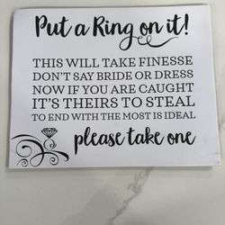Bridal shower Game Sign 
