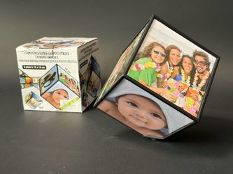 Rotating 6 Photo Picture Cube (10cm x 10cm)