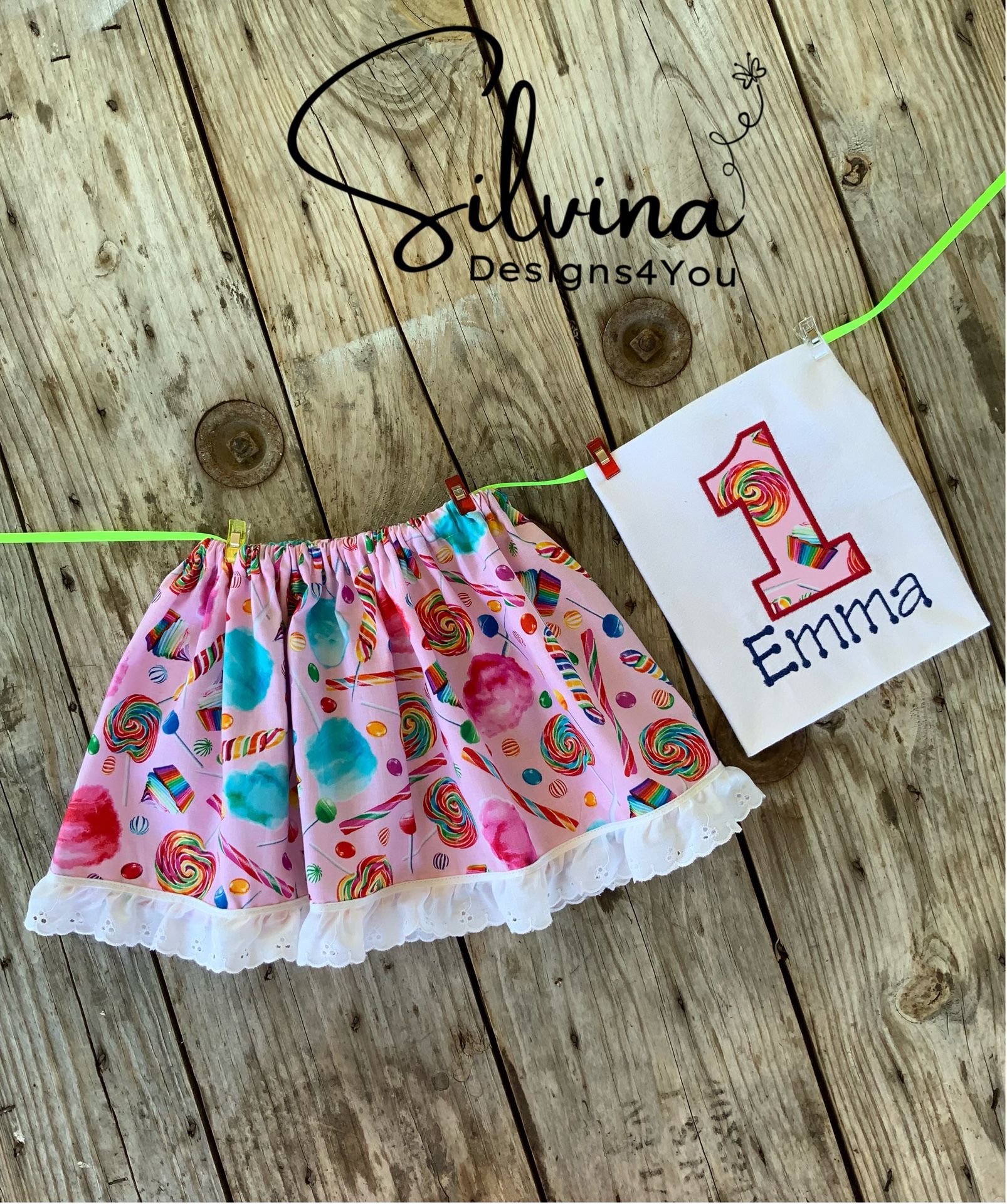 Candyland Lollipop Theme Custom Birthday Outfit for Kids.