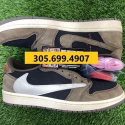 TRAVIS SCOTT NIKE AIR JORDAN 1 LOW MOCHA BROWN SNEAKERS SHOES MEN SIZE 7 8 8.5 9 9.5 10 11 12 A5