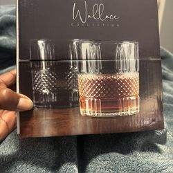 4 pc 11oz cut Clear glasses