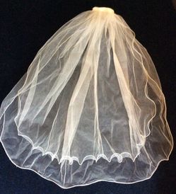 White 2 layer Wedding Veil with Comb