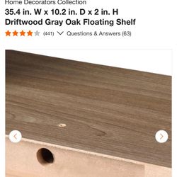 35.4 IN. W X 10.2 IN. D X 2 IN. H WH