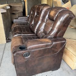 Leather Power Reclining Sofa