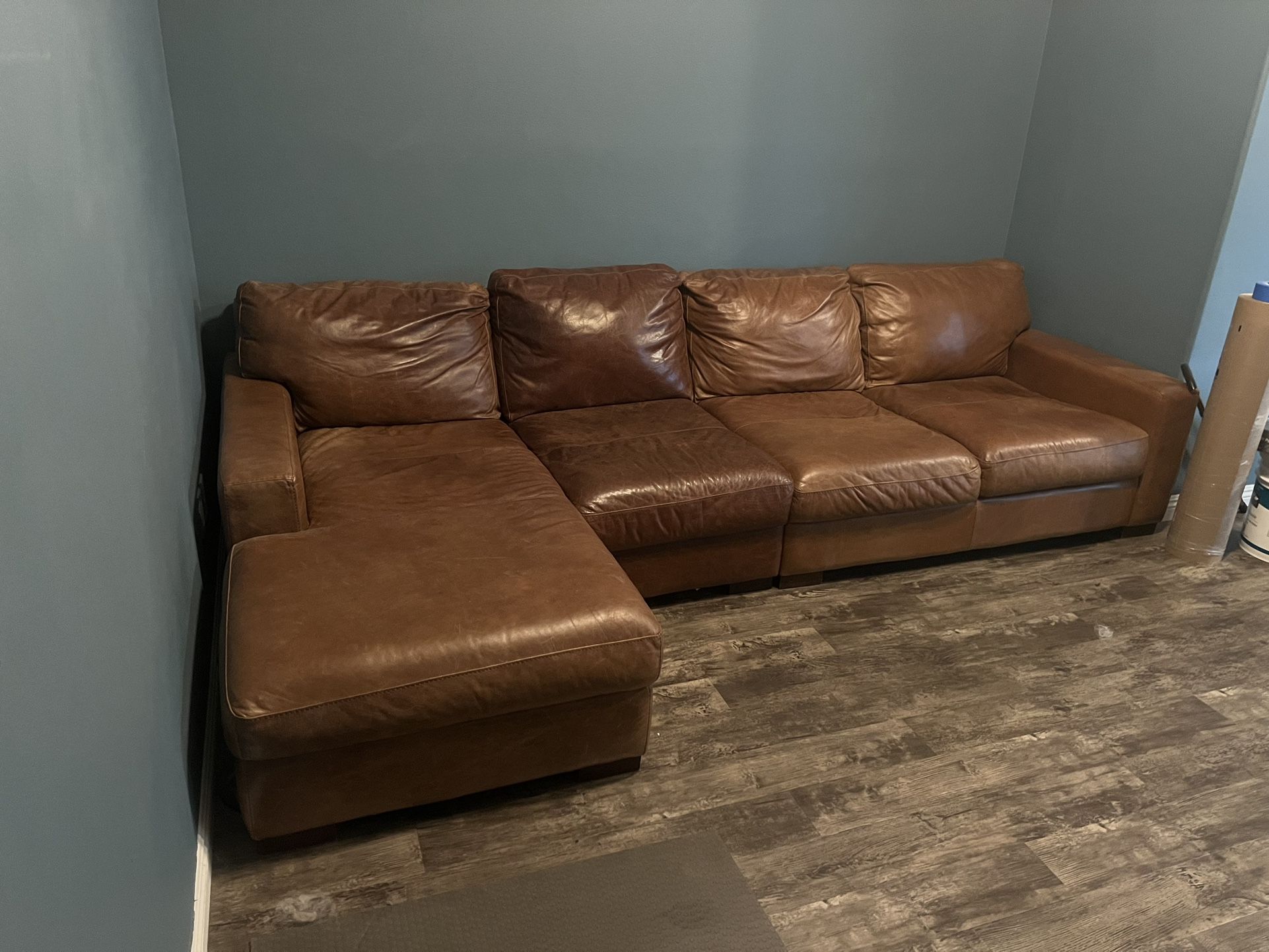 Jerome’s Brown Leather Sofa