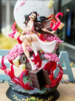 Demon Slayer Kamado Nezuko GK Statue Action Figure w/ LED Light 42cm 1/6 Model