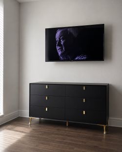 Black & Gold 6-Drawer Dresser