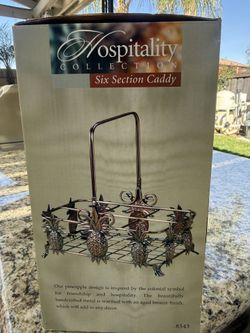 Hospitality Collection 6-Section Caddy – Pineapple Design (New)