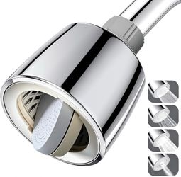 High Pressure Fixed Showerhead with Patented Dual-Sided Flip Reverse Flush, Flip Faceplate to Clear Clogs or Switch Modes, Anti-Leak, Adjustable Swive