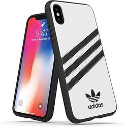 Adidas iPhone XS/XR Case - White/Black Leather Three Stripes