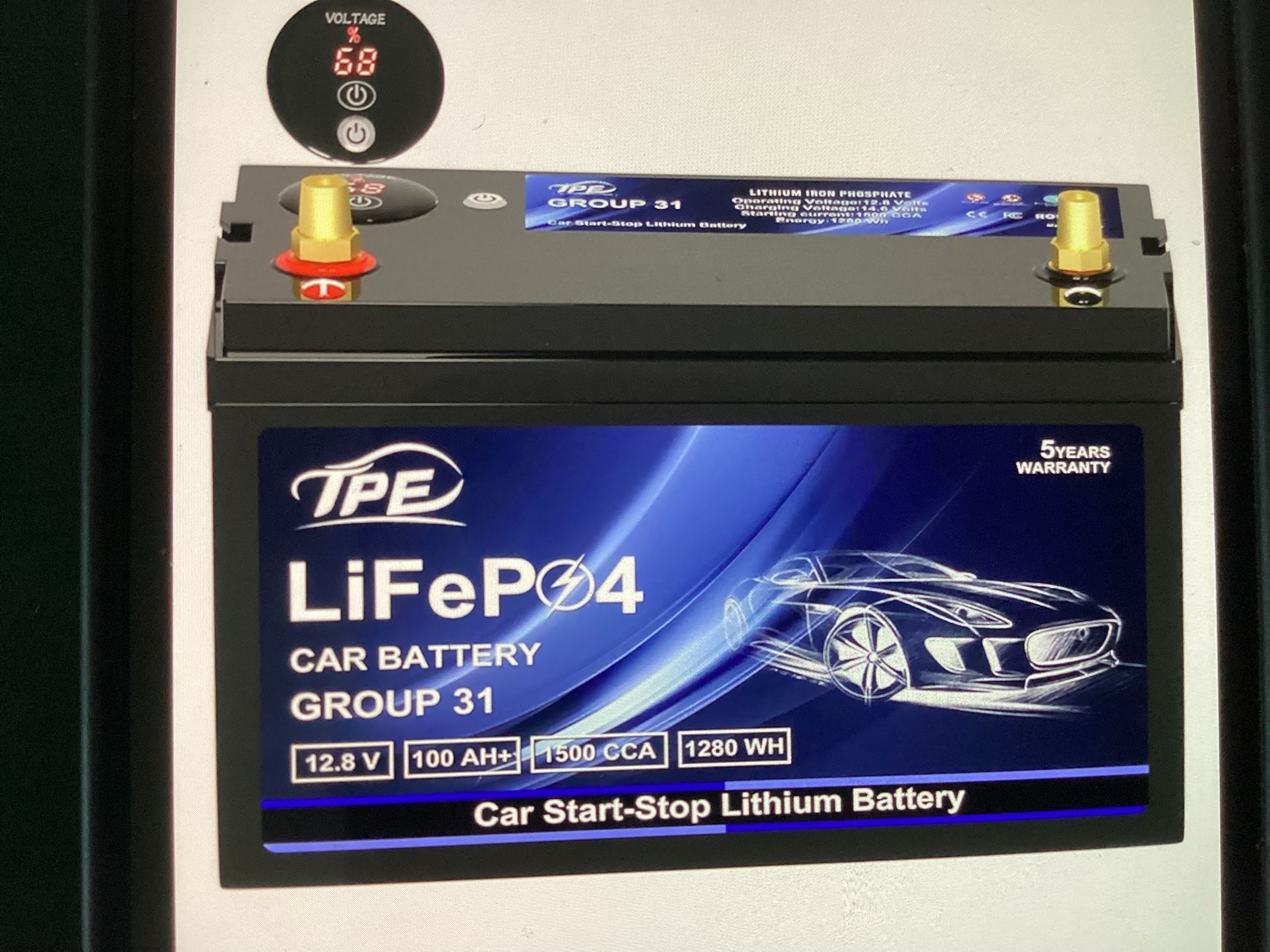 TPE BCI Group31 Car Start Stop System LiFePO4 Lithium-ion Battery