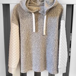 madewell quilted-sleeve hoodie sweatshirt small oversized 