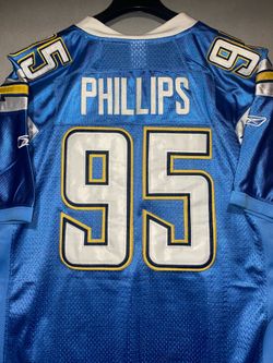 Authentic Los Angeles Chargers Shaun Phillips #95 Football NFL Reebok Jersey Size 52 XL