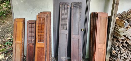 Shutters-Cherry Wood Antique Vintage Lot Of 37
