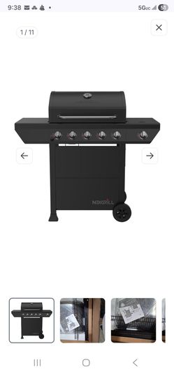 Nexgrill 5-Burner Gas Grill with Side Burner, 67,000 BTUs, 618