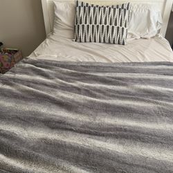 Quality White  Full Wood Bed