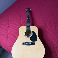 Acoustic guitar/steel string dreadnought-style acoustic light Paige with black and dark brown