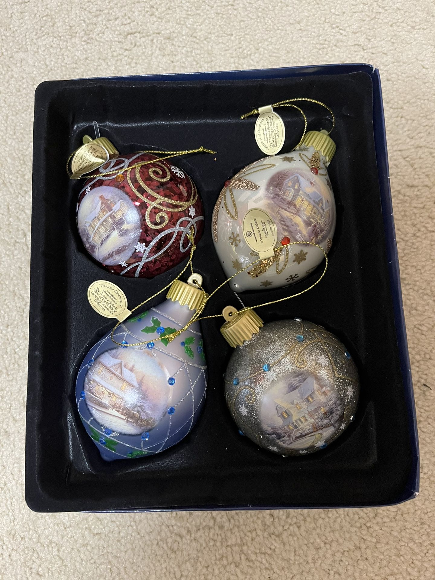 Thomas Kinkade Luminary Glass Ornaments