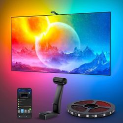 Govee Envisual TV Backlight T2 with Dual Cameras, 16.4ft RGBIC Wi-Fi TV LED Backlights for 75-85 inch TVs, Double TV Light Beads, Adapts to Ultra-Thin
