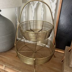 Gold 2 Tiered Stand $12