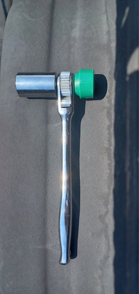 Wright Tool 4482 Scaffold Ratchet with a soft-face hammer and 7/8" socket