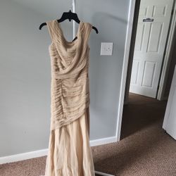 Formal Gold Shimmery Long Dress