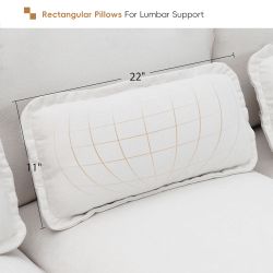 110*55 Modern U-shaped Sectional Sofa with Waist Pillows,6-seat Upholstered Symmetrical Sofa Furniture,Sleeper Sofa Couch with Chaise Lounge for Livin