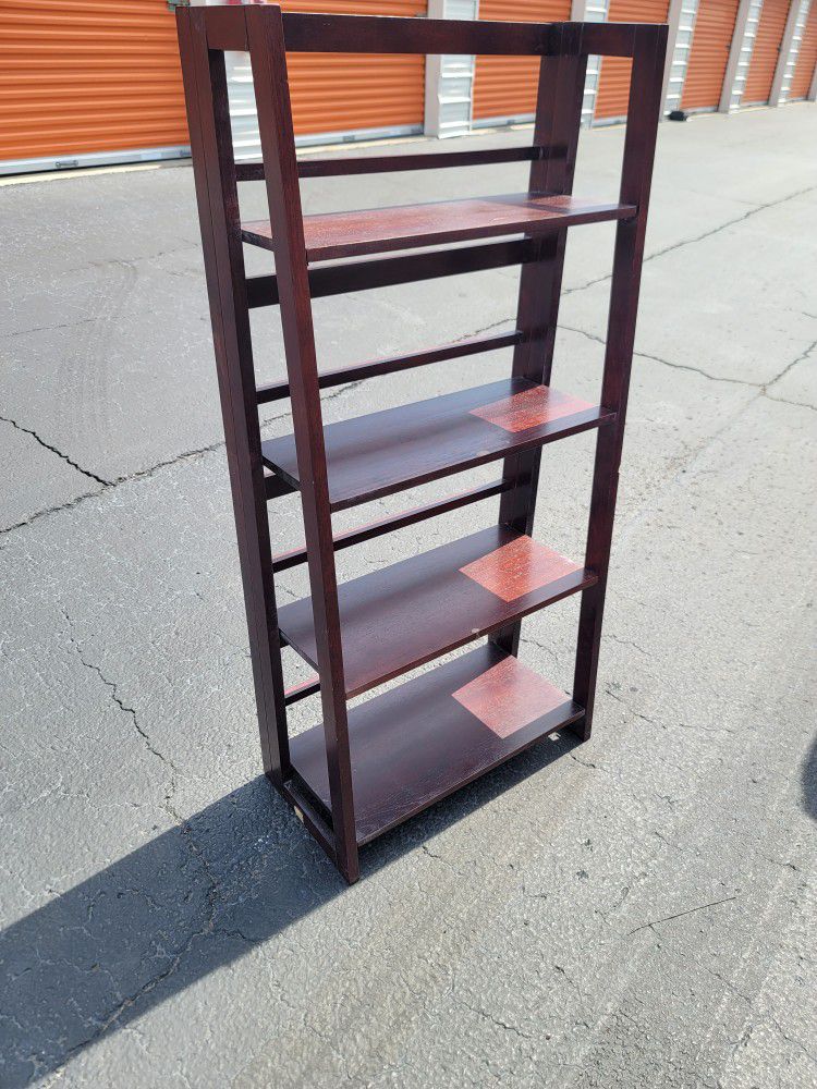 Brown 4 Tier Folding Storage/Display/Book Shelf